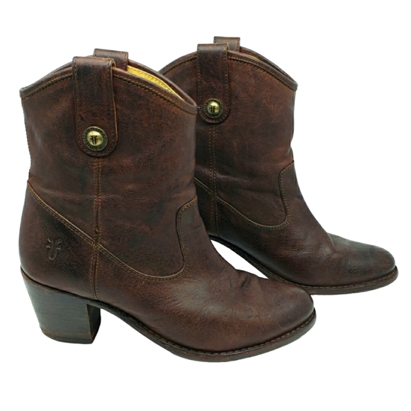 Frye Shoes - FRYE Jackie Button Pull On Leather Short Boots